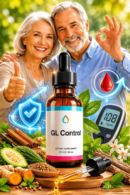 GL Control botanical blood sugar support tincture with six plant compounds and dropper